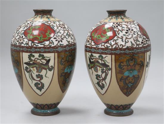 A pair of cloisonne vases